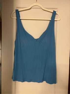 H&M Ribbed V-Neck Tank Top - Blue